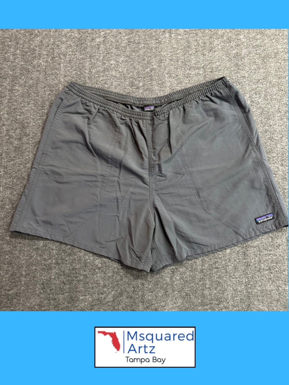 Patagonia Men’s XL Baggies 5 Inch Gray Shorts Recycled Nylon Outdoor Swim
